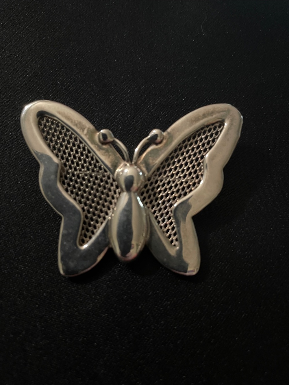 Source Unknown Silver Tone Butterfly Brooch